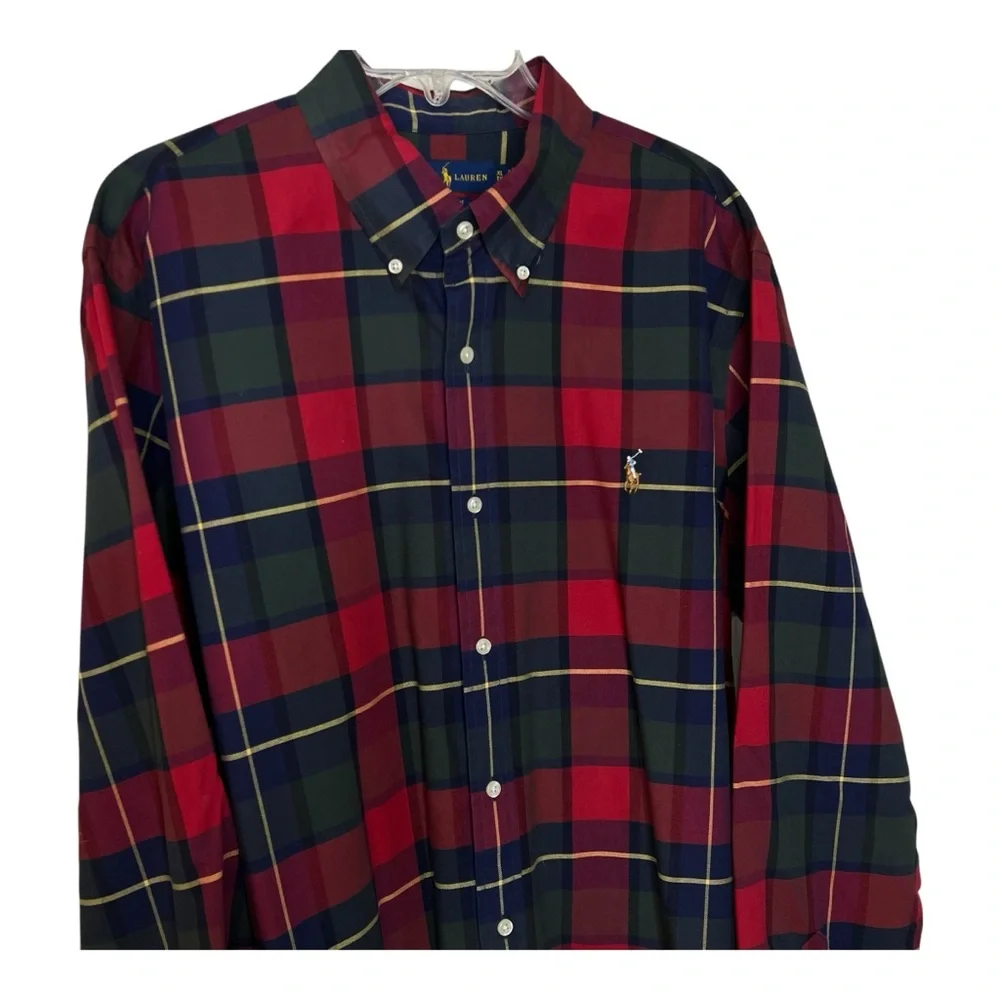 Polo Ralph Lauren Plaid Button Down Casual Dress Shirt Pony Emblem Classic Fit